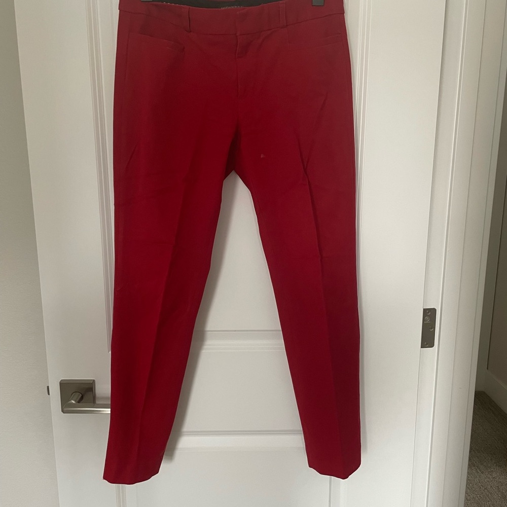Banana Republic Red Cropped Ankle Trousers